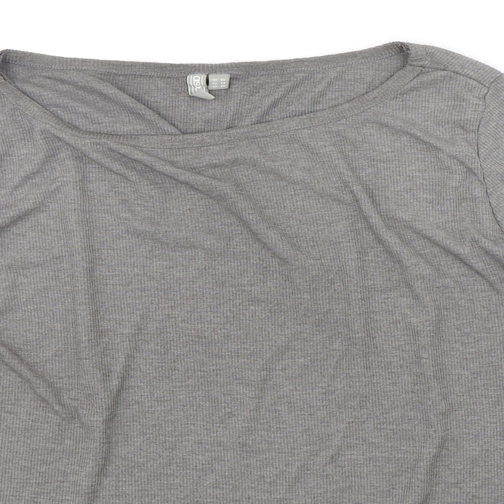 ASOS Womens Grey  Viscose Basic T-Shirt Size 24 Round Neck