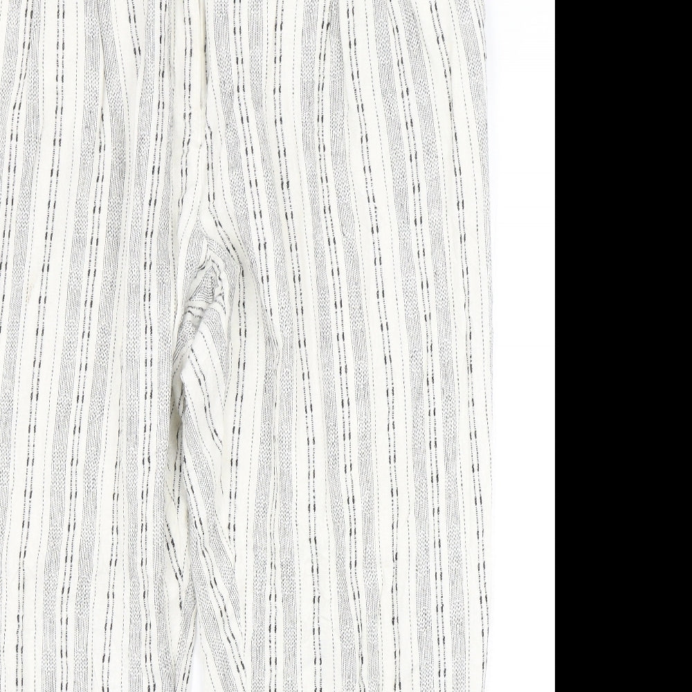 Marks and Spencer Womens Multicoloured Striped Linen Trousers  Size 20 L29 in Regular