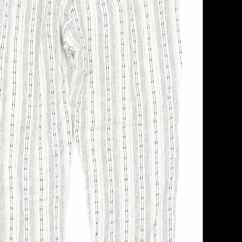 Marks and Spencer Womens Multicoloured Striped Linen Trousers  Size 20 L29 in Regular