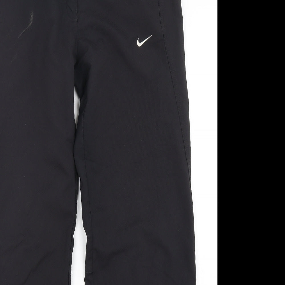Nike Womens Black  Polyester Rain Trousers Trousers Size 12 L30 in Regular