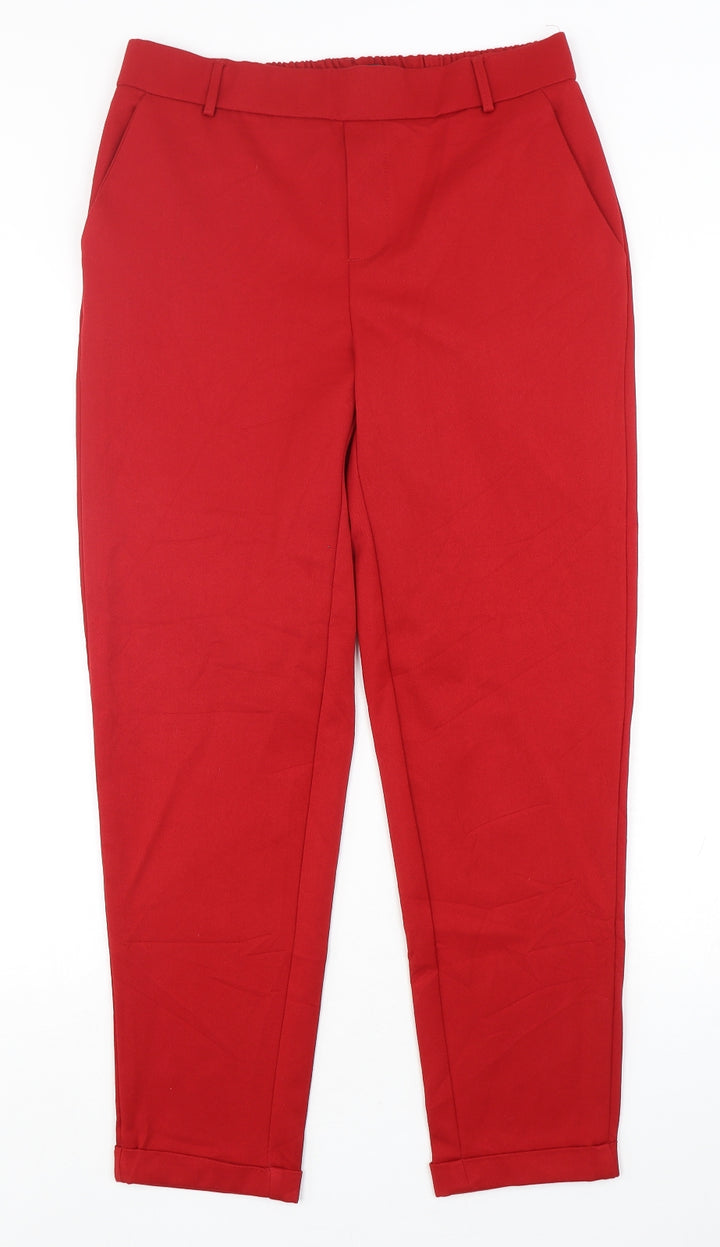 VERO MODA Mens Red Polyester Trousers Size M L28 in Regular