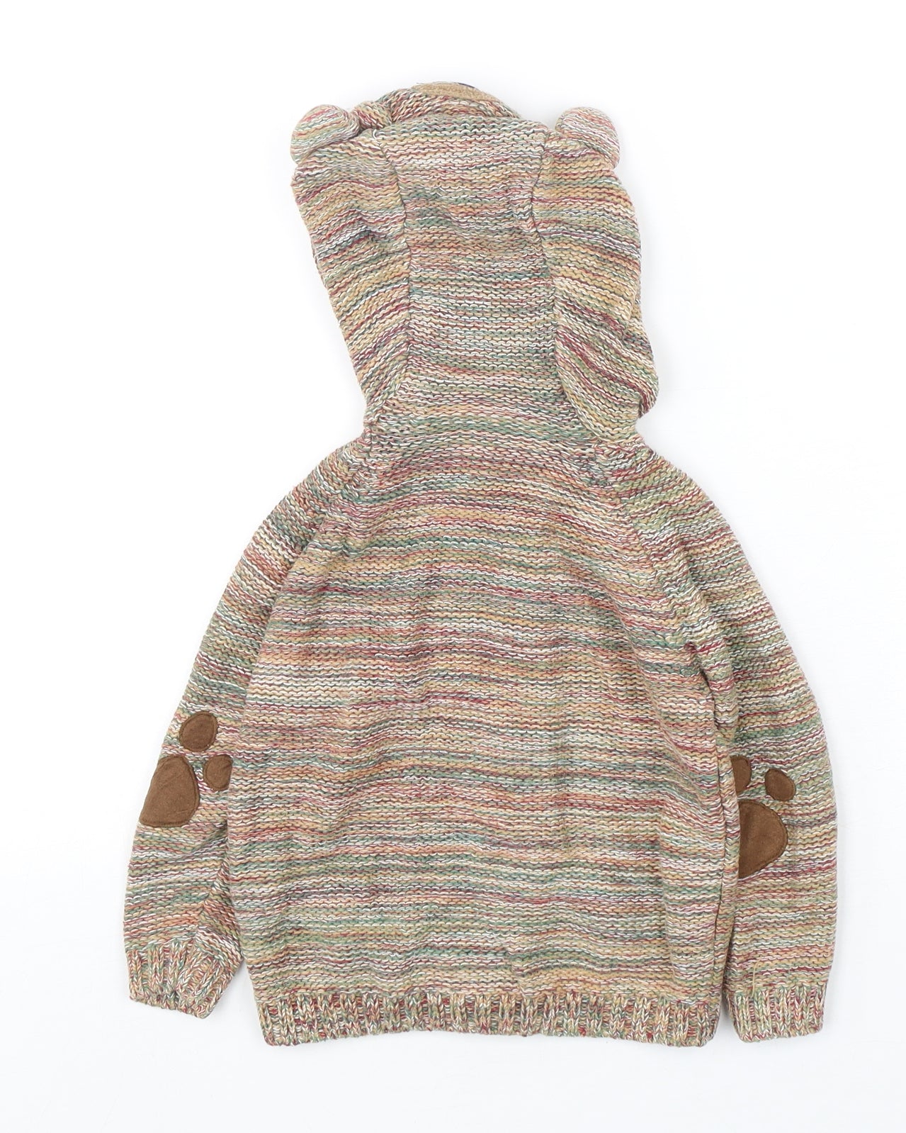 TU Boys Multicoloured Striped Cotton Full Zip Jumper Size 9-12 Months  Zip