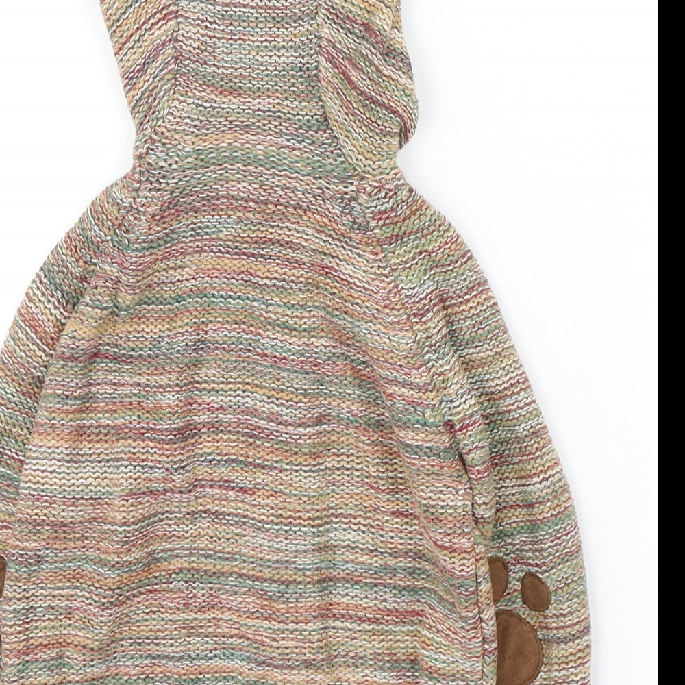 TU Boys Multicoloured Striped Cotton Full Zip Jumper Size 9-12 Months  Zip