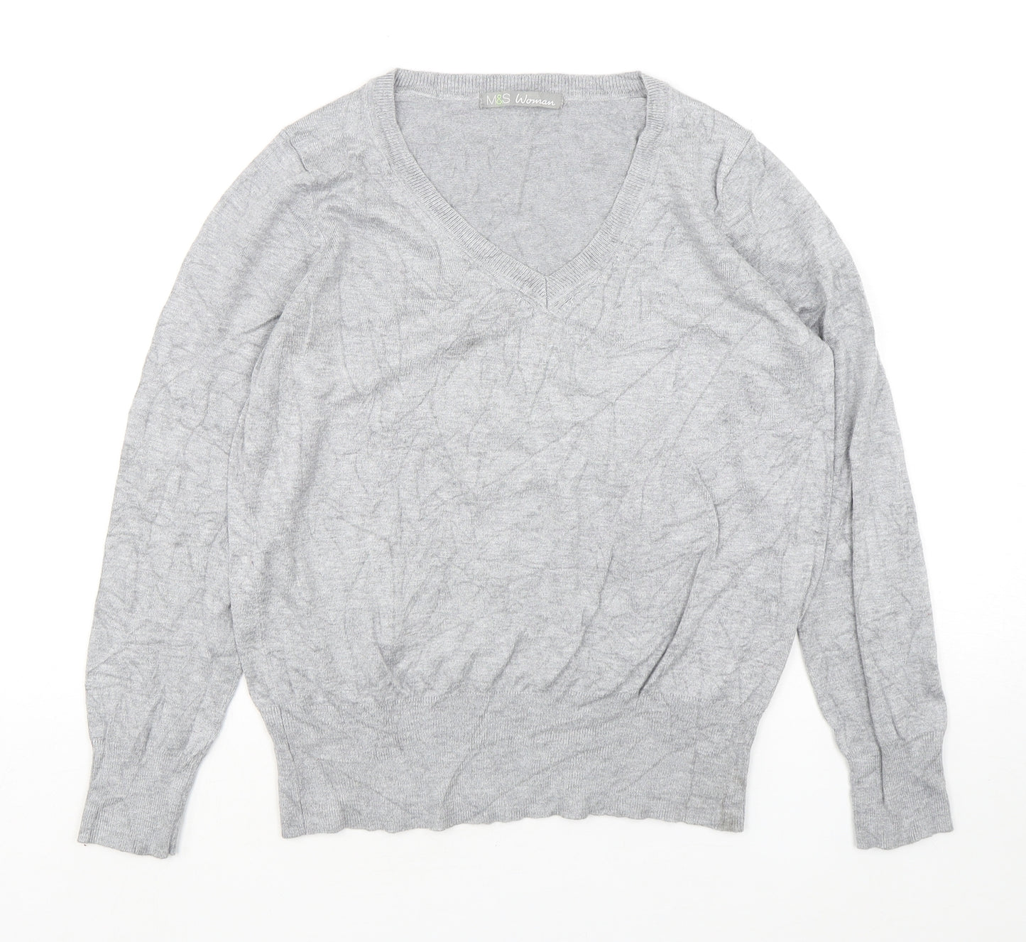 Marks and Spencer Womens Grey  Viscose Pullover Sweatshirt Size 14