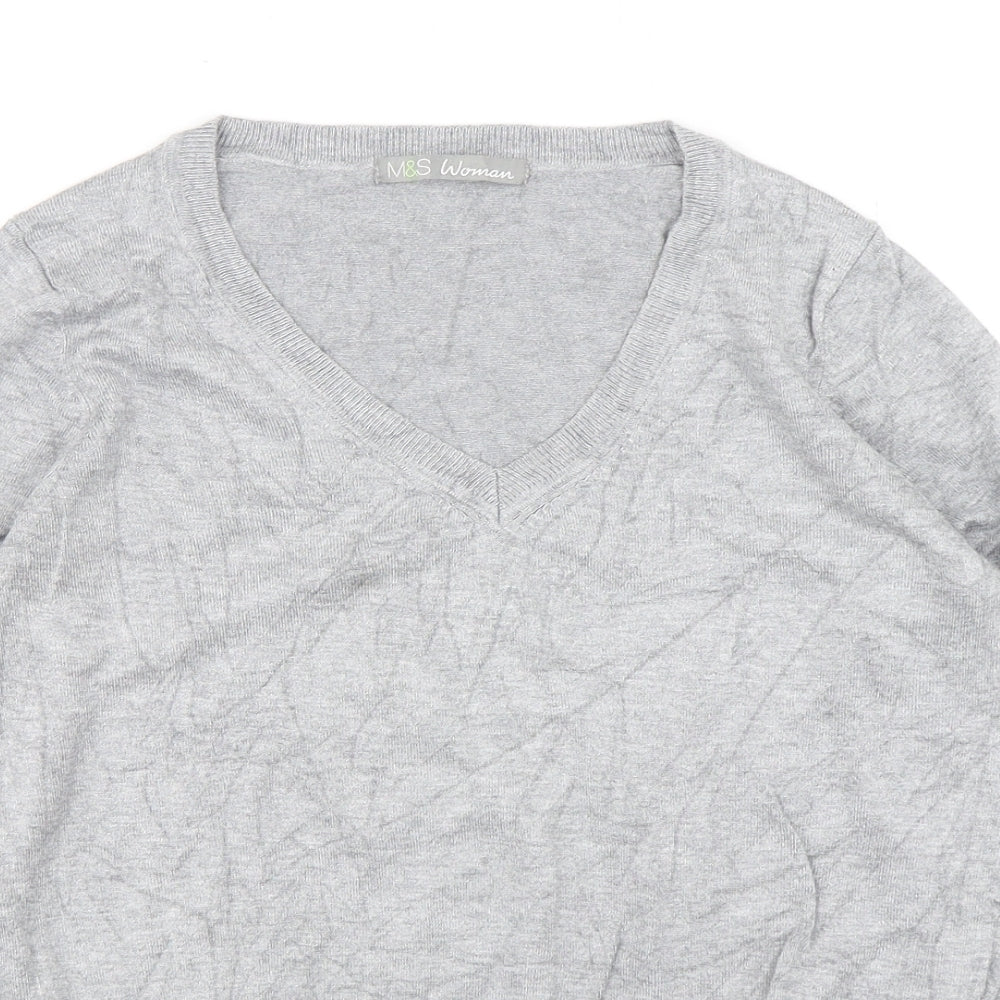Marks and Spencer Womens Grey  Viscose Pullover Sweatshirt Size 14