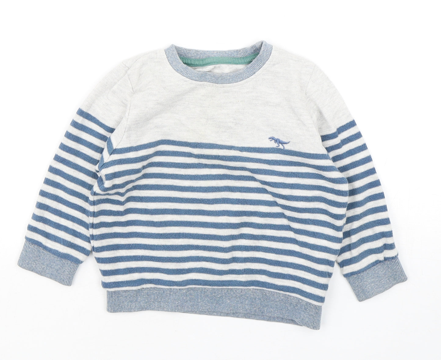 Nutmeg Boys Multicoloured Striped Cotton Pullover Sweatshirt Size 2-3 Years  Pullover