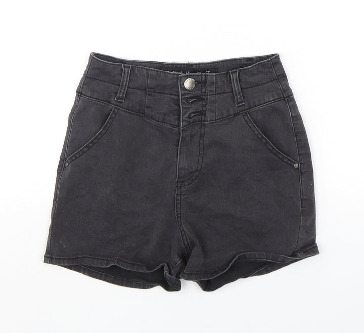 Denim Co Womens Black  Polyester Sailor Shorts Size 8 L3 in Regular Button