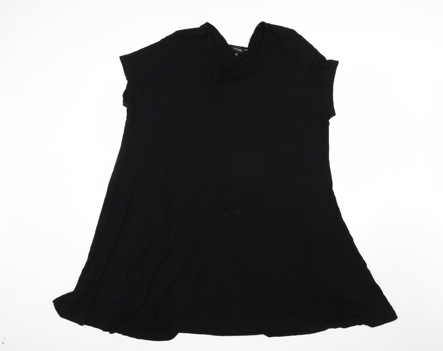 Simply Be Womens Black  Viscose T-Shirt Dress  Size 28  Round Neck Pullover