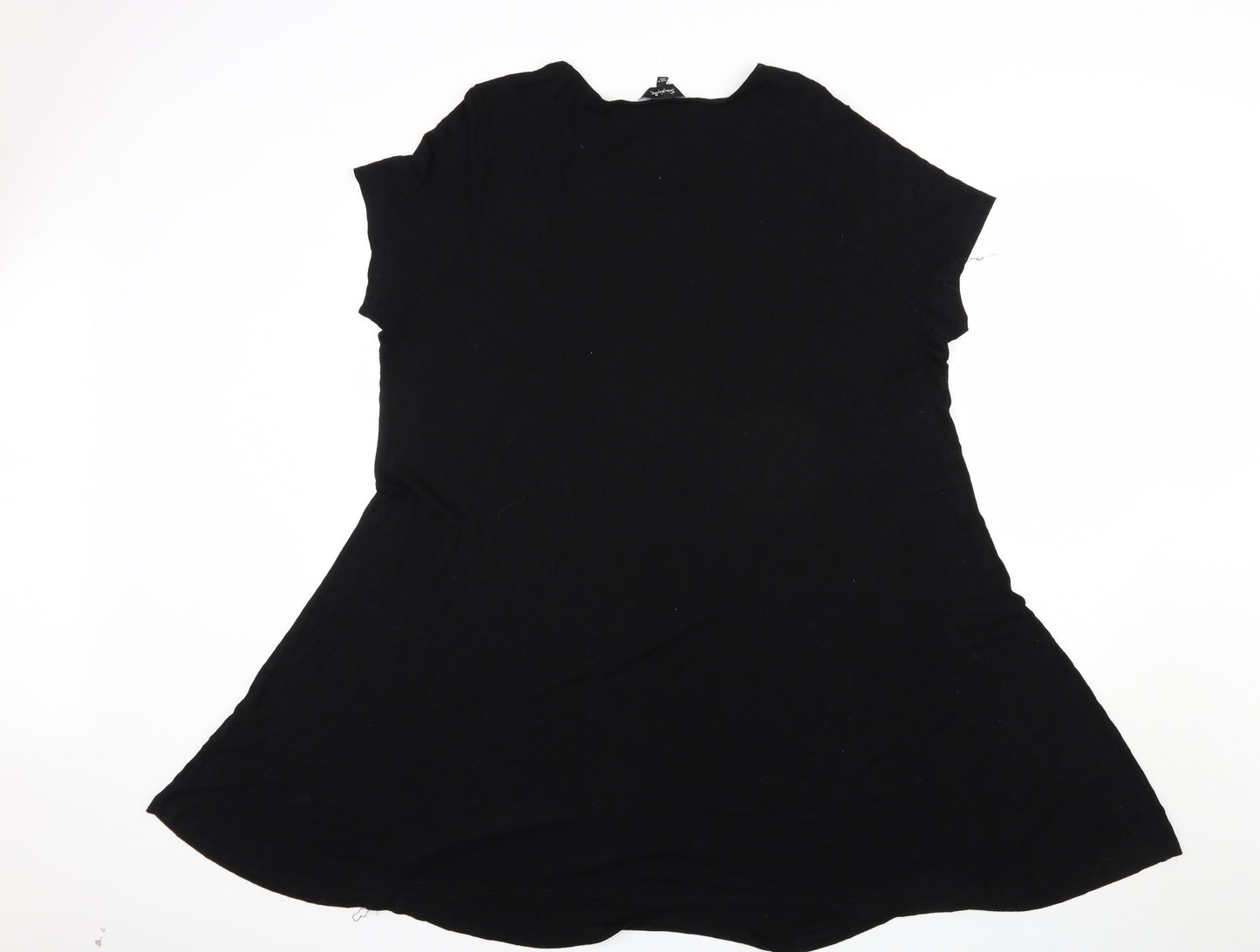 Simply Be Womens Black  Viscose T-Shirt Dress  Size 28  Round Neck Pullover