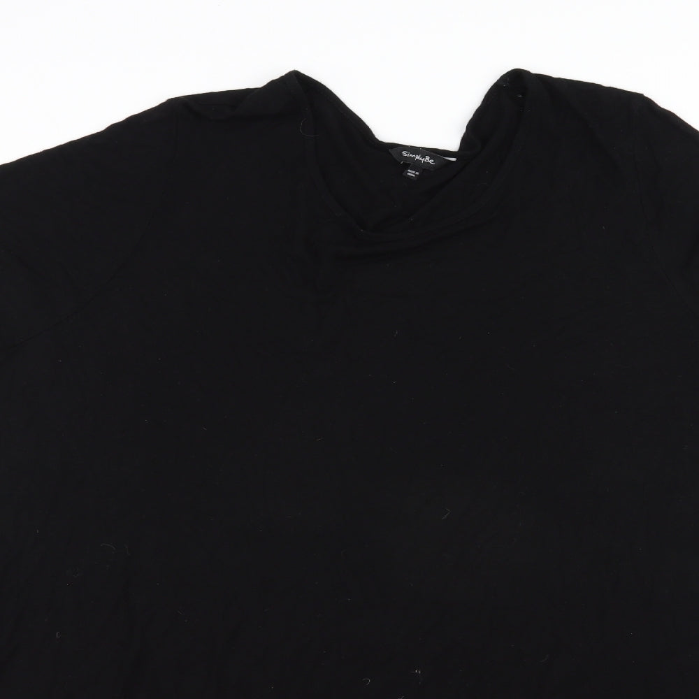 Simply Be Womens Black  Viscose T-Shirt Dress  Size 28  Round Neck Pullover
