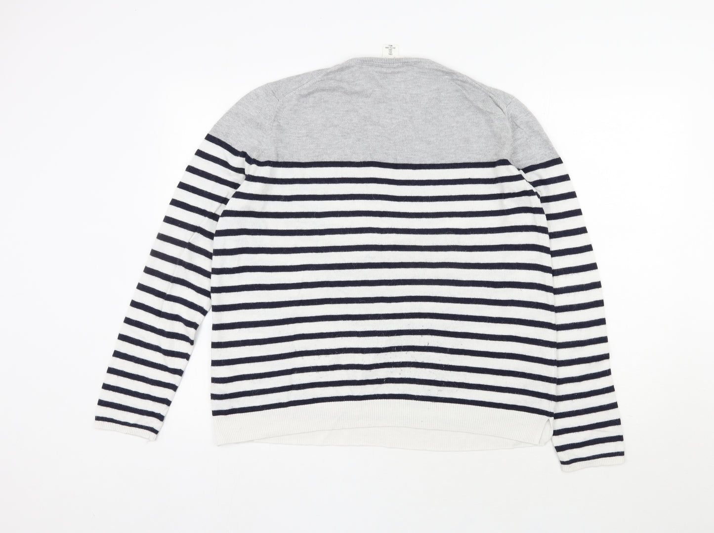 H&M  Womens Multicoloured Striped Cotton Pullover Sweatshirt Size L  Pullover