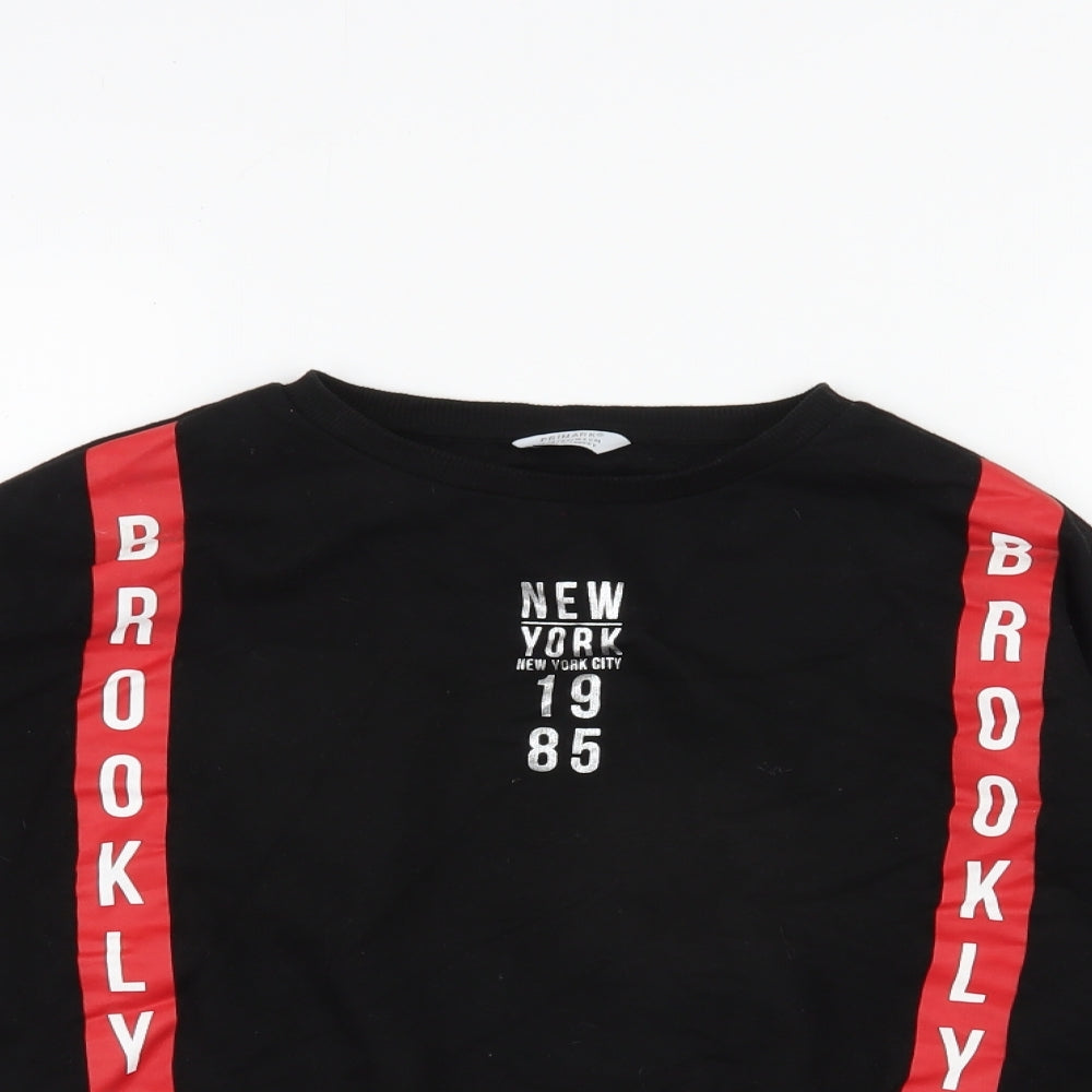 Primark Boys Black  Cotton Pullover Sweatshirt Size 13-14 Years  Pullover - Brooklyn