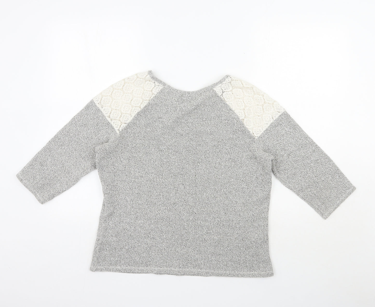 TU Womens Grey  Polyamide Pullover Sweatshirt Size 12  Pullover - Lace shoulders