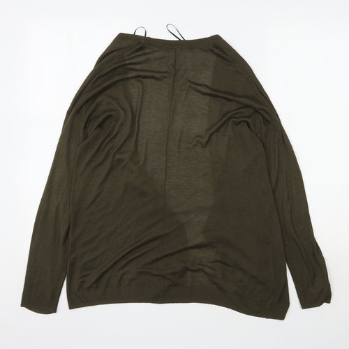 H&M  Womens Green V-Neck  Acrylic Cardigan Jumper Size S