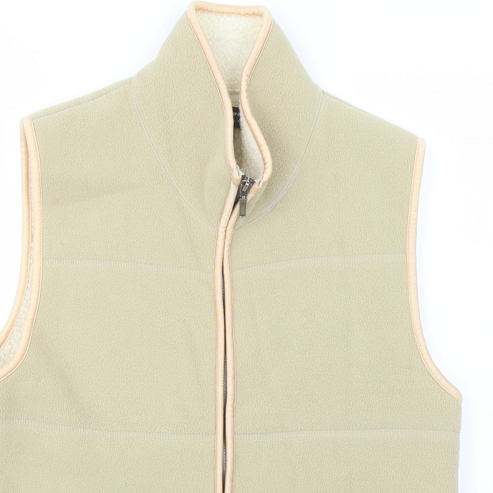 B.C. Clothing Womens Beige   Gilet Waistcoat Size M  Zip