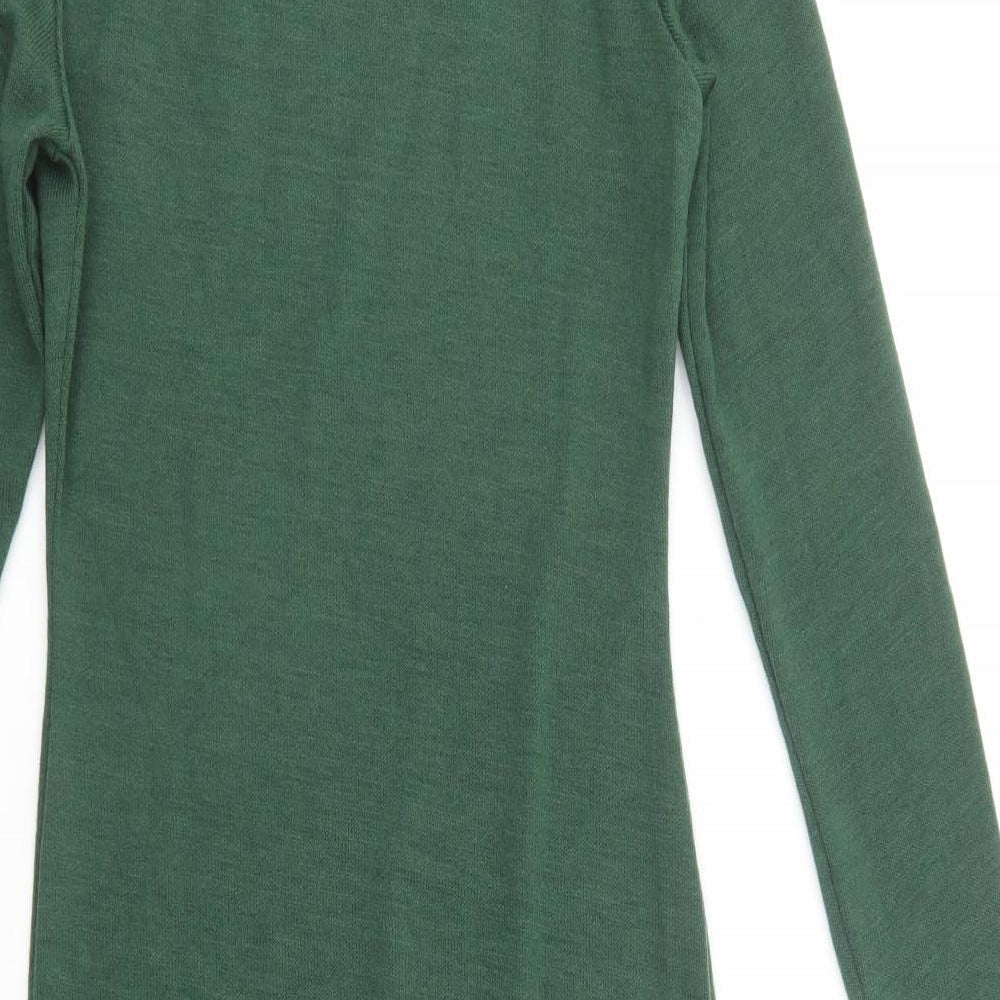 CBR Womens Green  Acrylic Jumper Dress  Size S  Roll Neck Pullover