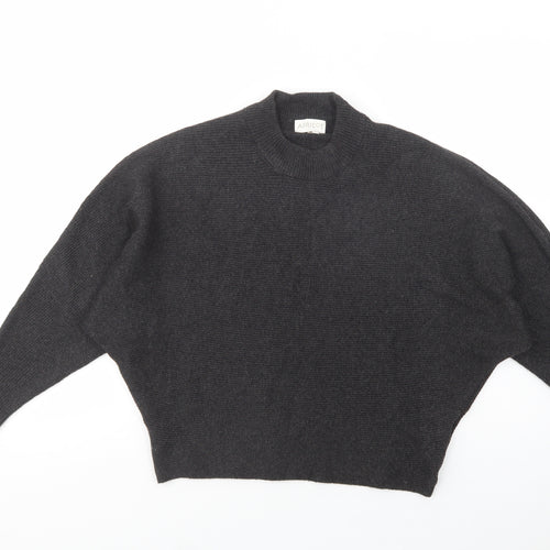 Apricot Womens Grey Mock Neck  Viscose Pullover Jumper Size 10