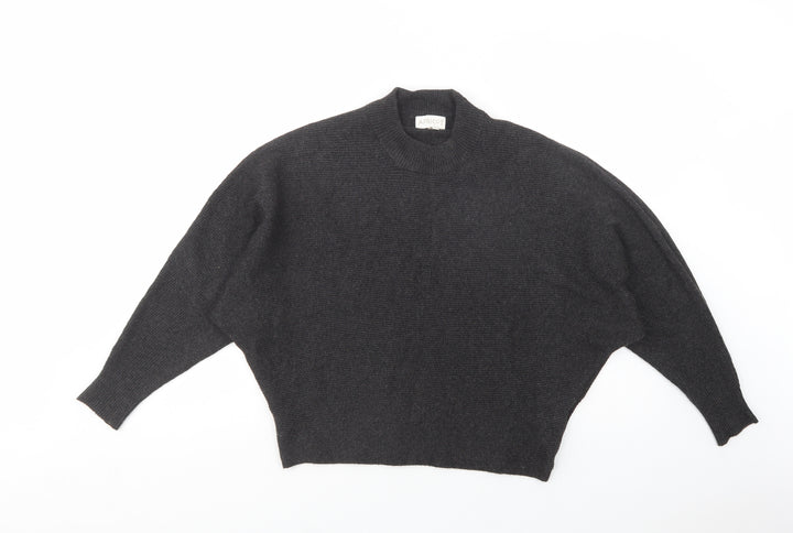 Apricot Womens Grey Mock Neck Viscose Pullover Jumper Size 10