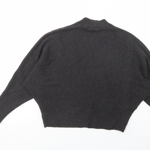 Apricot Womens Grey Mock Neck  Viscose Pullover Jumper Size 10