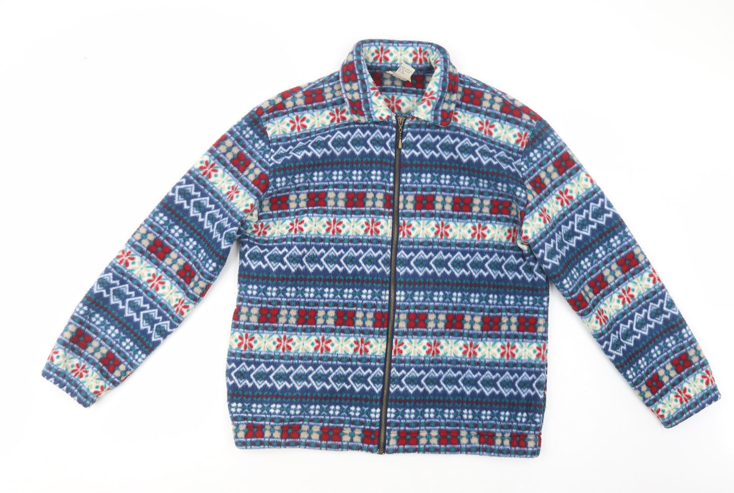 Teddi Womens Multicoloured Fair Isle Polyester Full Zip Sweatshirt Size S  Zip