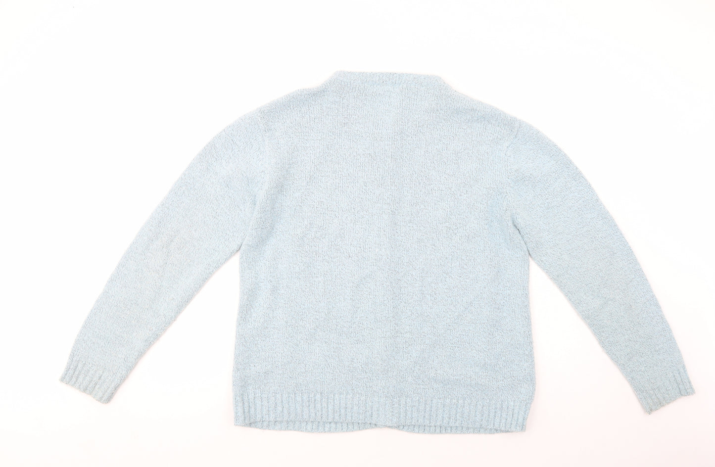 Berkertex Womens Blue Crew Neck  Acrylic Cardigan Jumper Size 18
