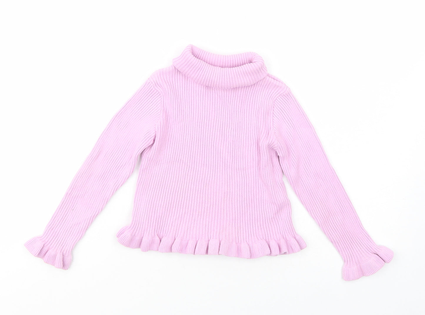 Matalan Girls Purple Roll Neck  Cotton Pullover Jumper Size 6 Years  Pullover
