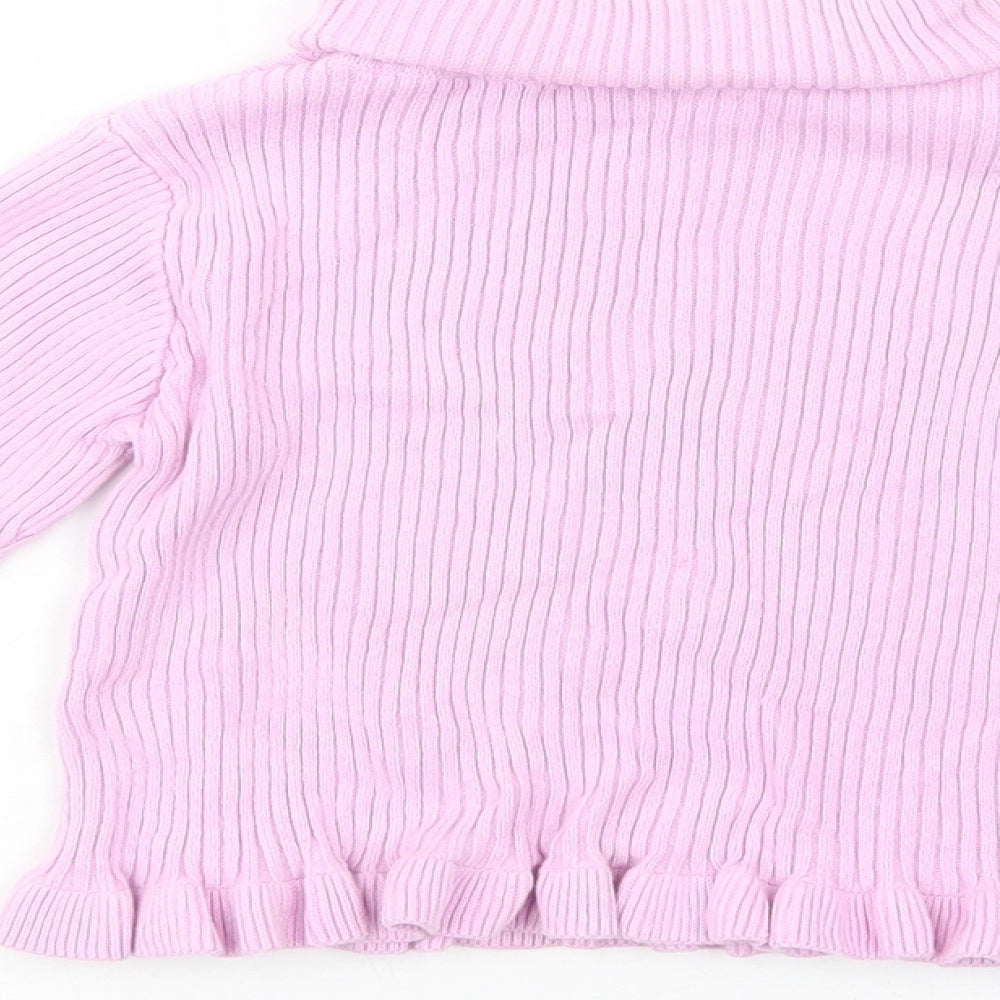 Matalan Girls Purple Roll Neck  Cotton Pullover Jumper Size 6 Years  Pullover