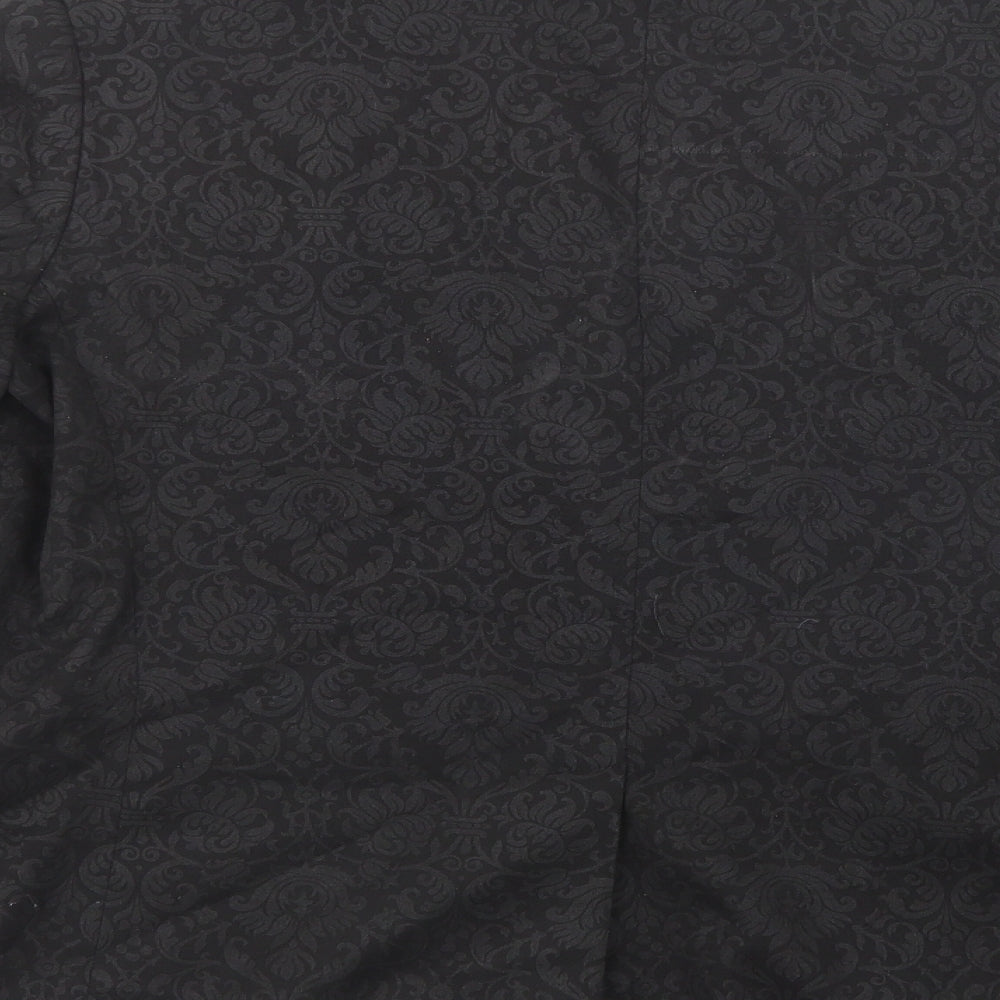 George Womens Black Paisley  Jacket Blazer Size 16  Button