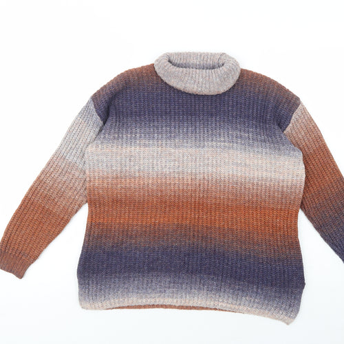 Pep & Co Womens Multicoloured Roll Neck  Polyester Pullover Jumper Size S