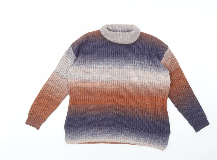 Pep & Co Womens Multicoloured Roll Neck Polyester Pullover Jumper Size S