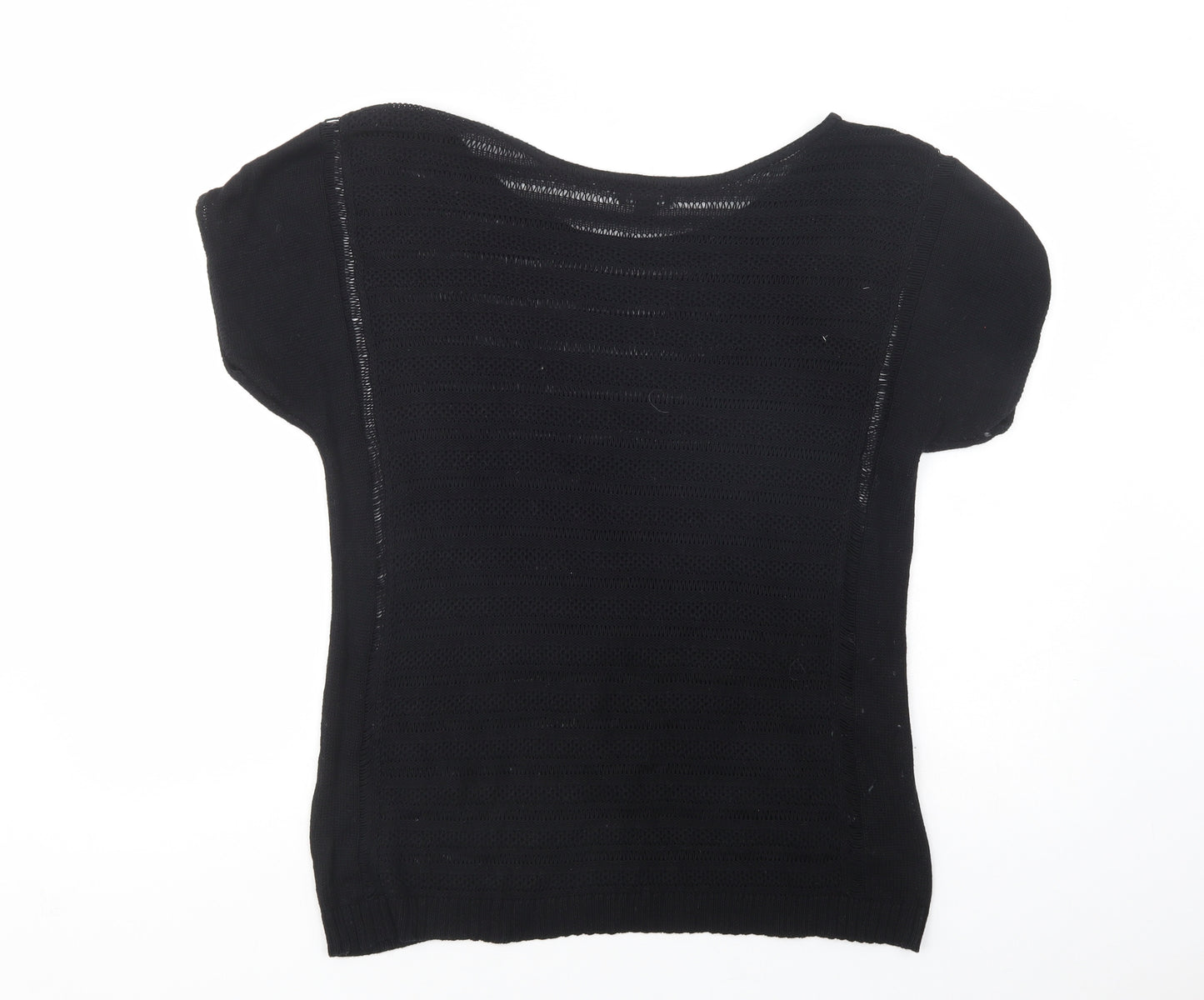 a.n.a . A New Approach Womens Black Boat Neck  Cotton Pullover Jumper Size XL