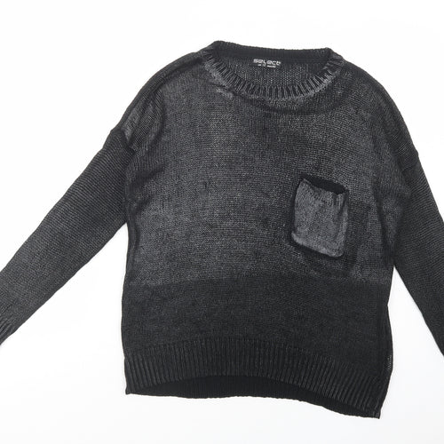 Select Womens Grey Crew Neck  Acrylic Pullover Jumper Size 12