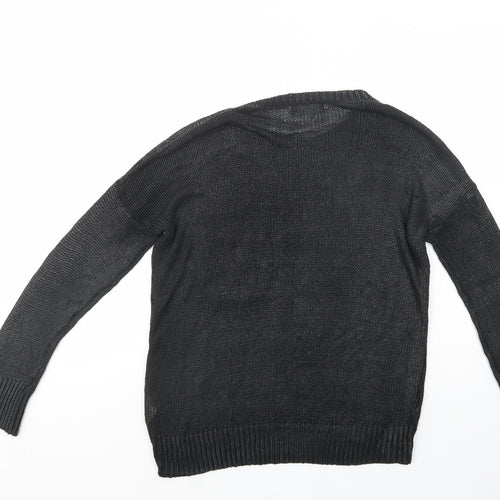 Select Womens Grey Crew Neck  Acrylic Pullover Jumper Size 12