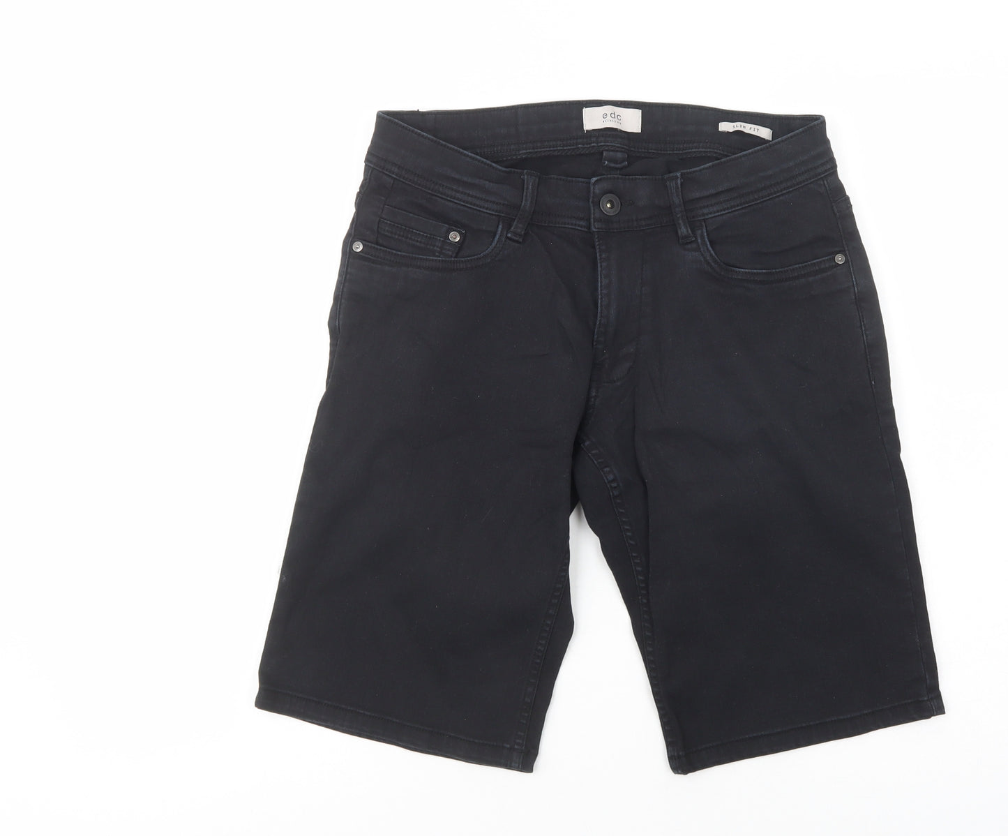 EDC Mens Black  Cotton Chino Shorts Size 30 in L14 in Regular Button