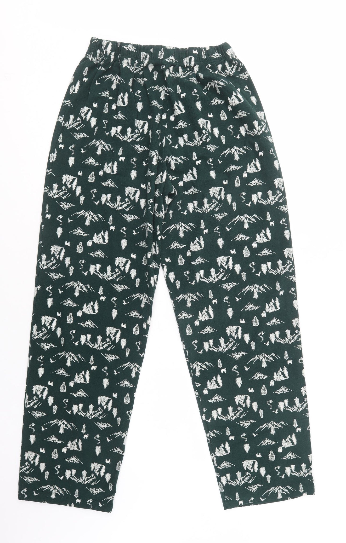 F&F Mens Green Geometric Polyester  Lounge Pants Size M  Drawstring