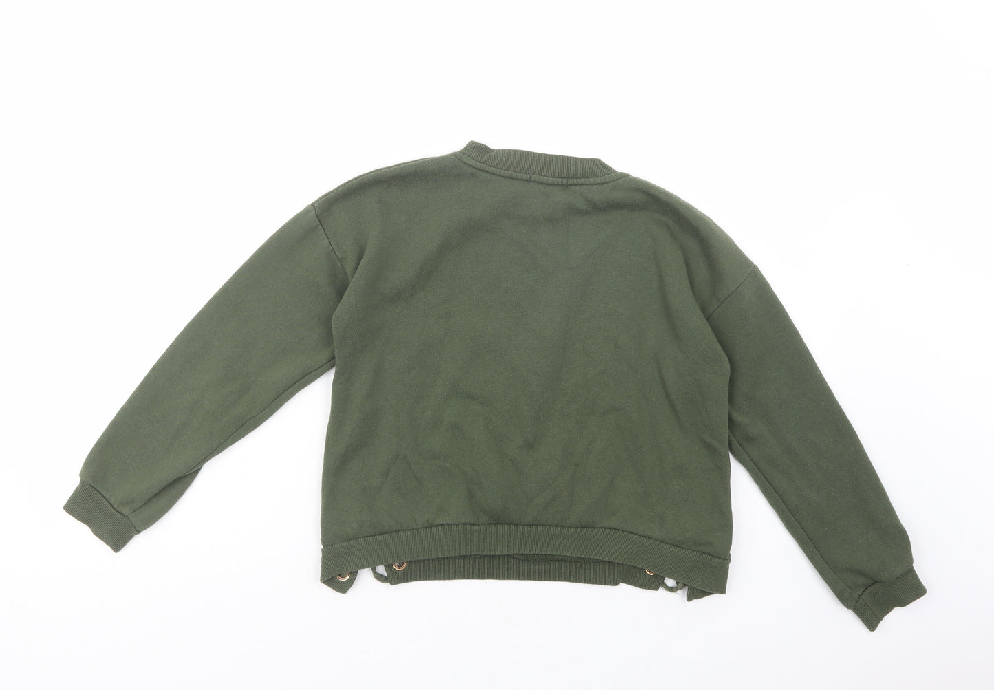 Primark Girls Green  Polyester Pullover Sweatshirt Size 11-12 Years  Pullover - No Bad Vibes