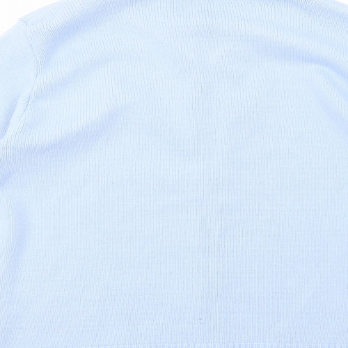 First Catch Womens Blue Collared  Acrylic Full Zip Jumper Size L