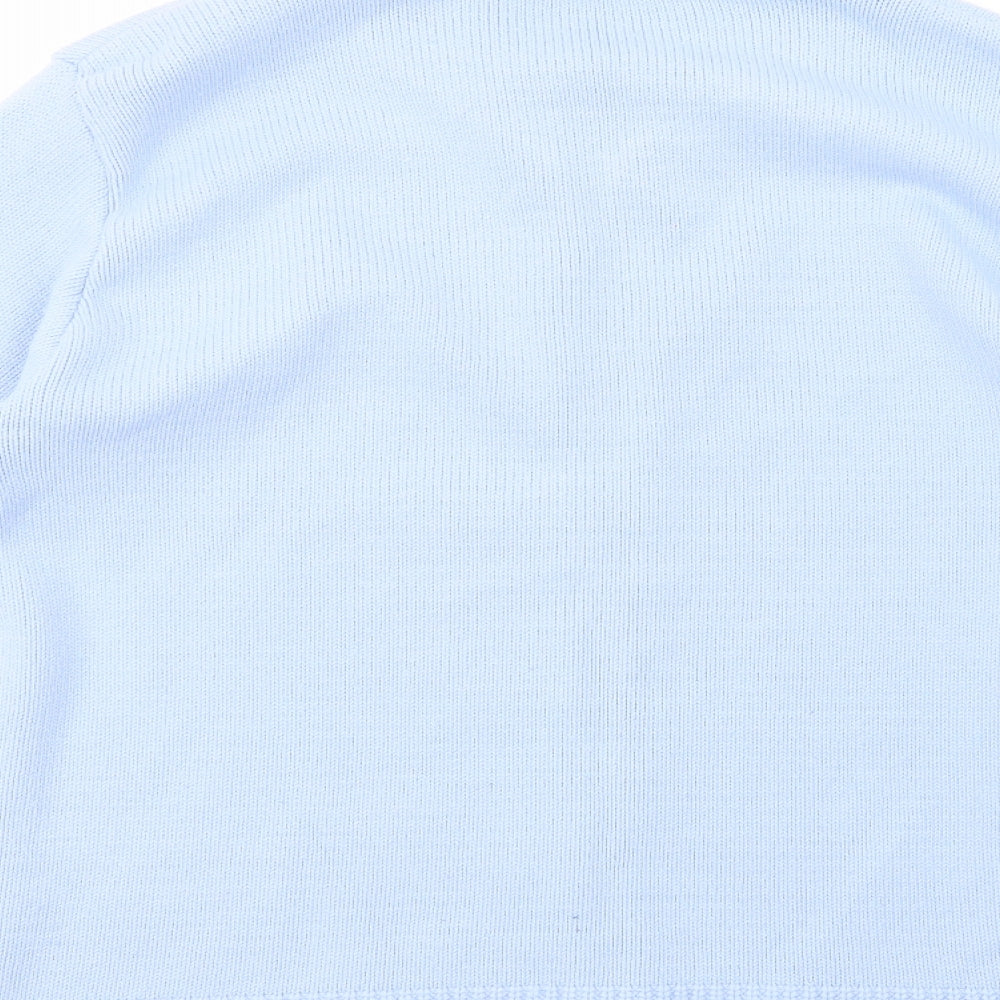 First Catch Womens Blue Collared  Acrylic Full Zip Jumper Size L