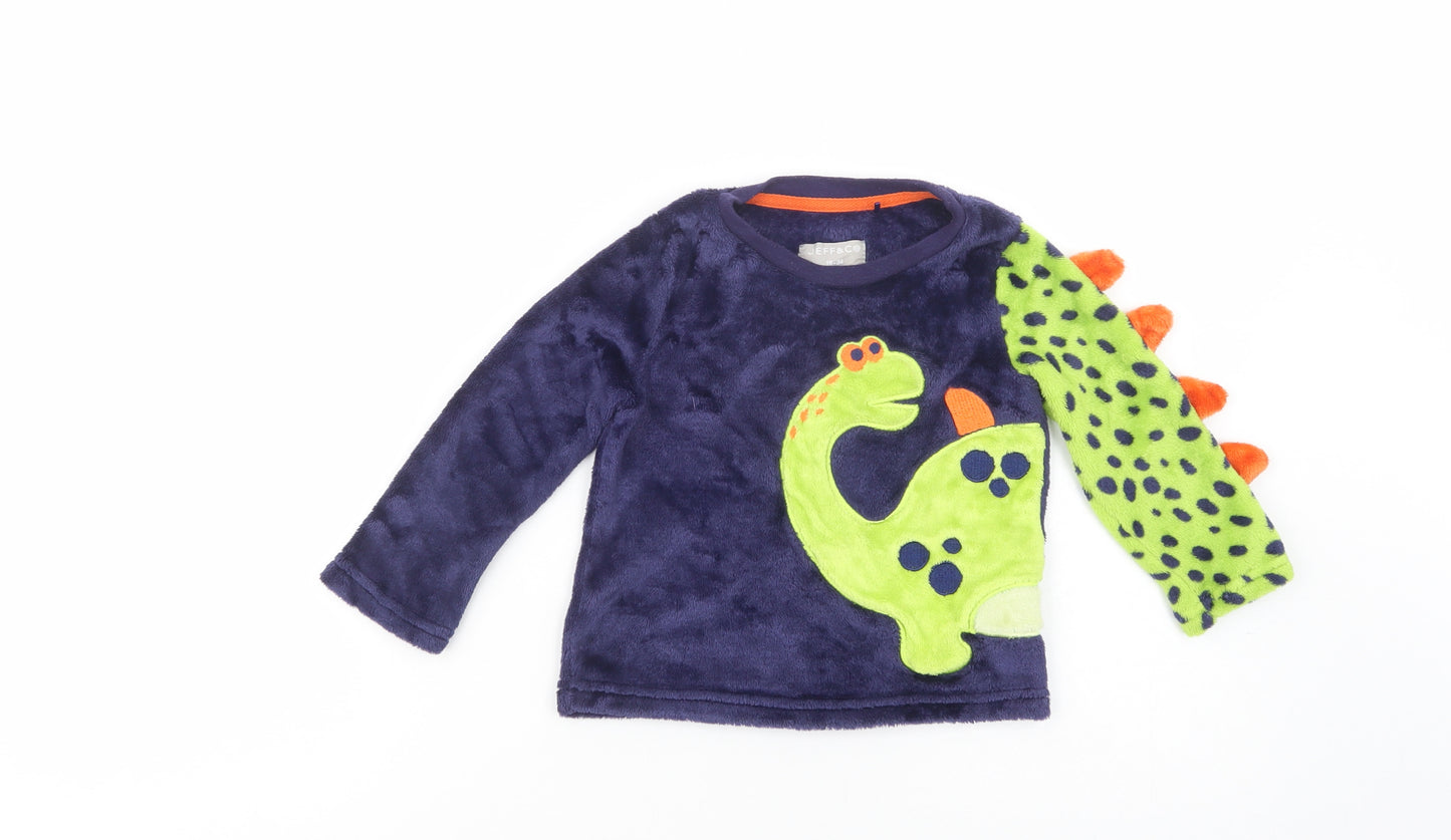 Jeff & Co Baby Blue Animal Print Polyester Pullover Jumper Size 18-24 Months  Pullover - Dino