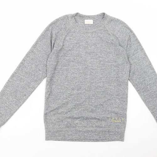 Amour London Mens Grey Crew Neck  Polyester Pullover Jumper Size S