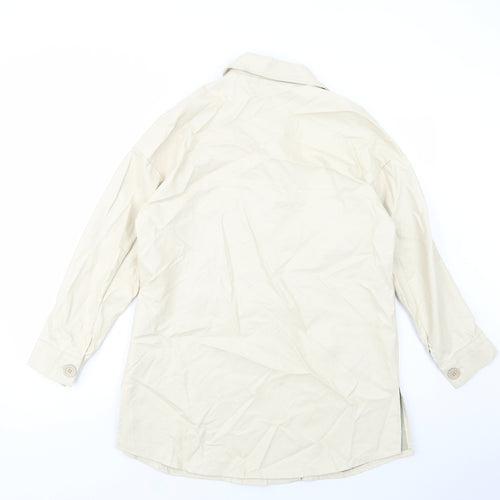 Boohoo Womens Beige   Pea Coat Coat Size 10  Button
