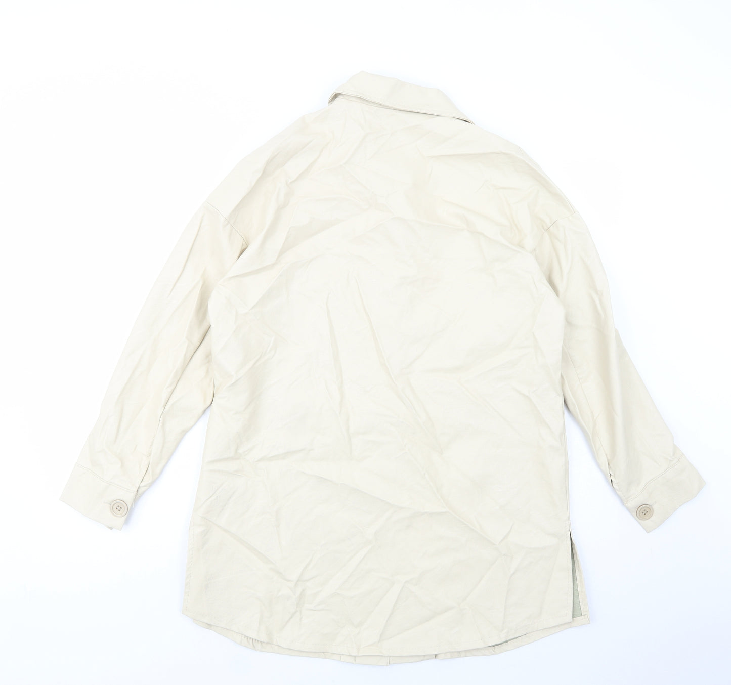 Boohoo Womens Beige   Pea Coat Coat Size 10  Button