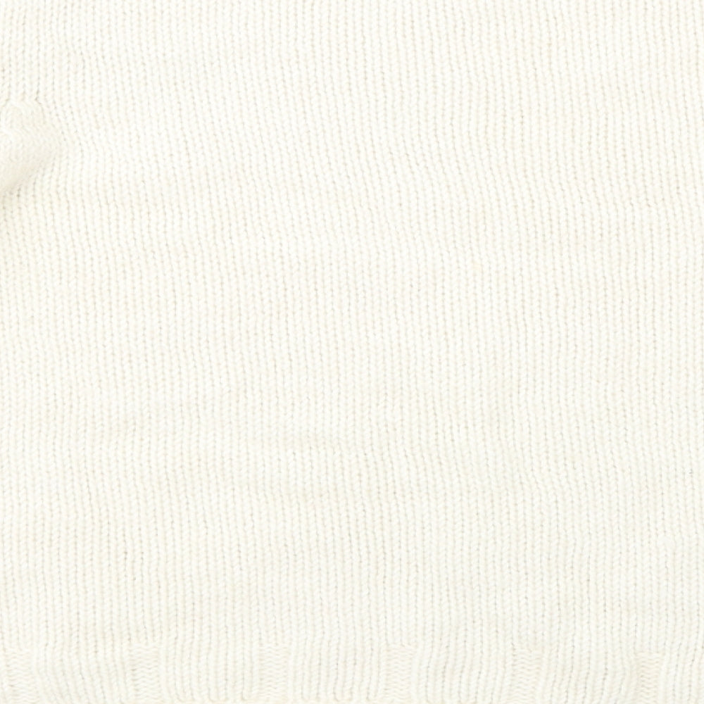 Marks and Spencer Womens Ivory Boat Neck  Wool Pullover Jumper Size 16
