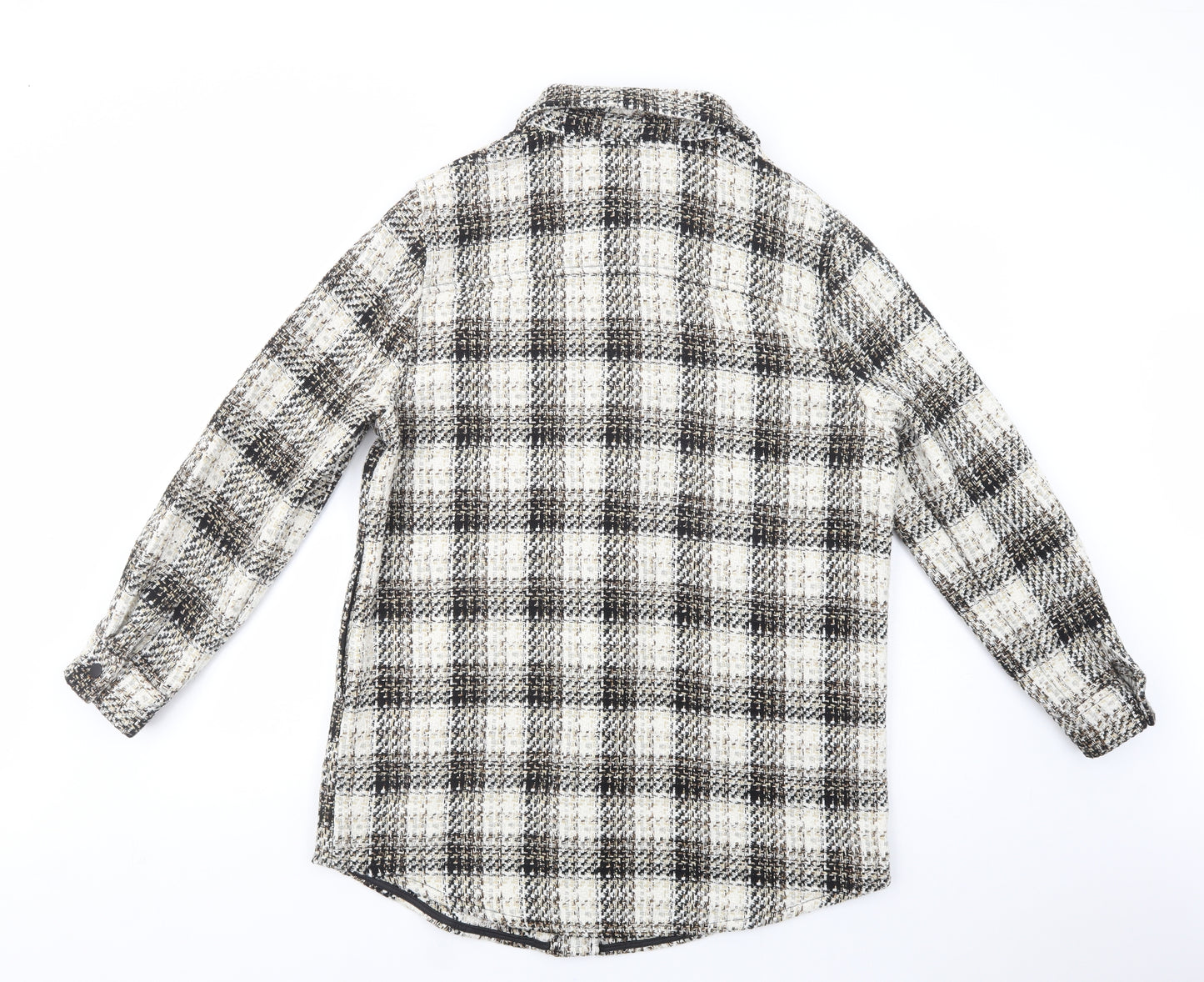 F&F Womens Beige Plaid  Jacket  Size 14  Snap