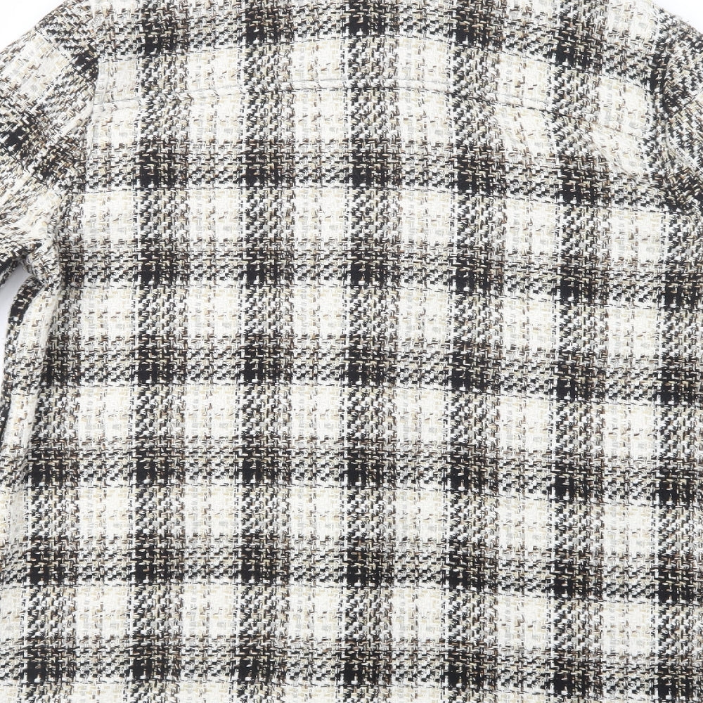 F&F Womens Beige Plaid  Jacket  Size 14  Snap