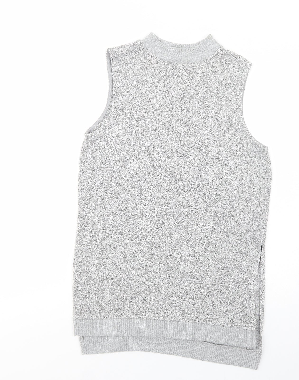 River Island Womens Grey Mock Neck  Viscose Tunic Jumper Size 10