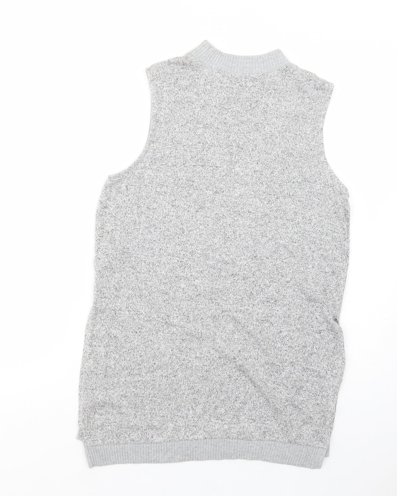 River Island Womens Grey Mock Neck  Viscose Tunic Jumper Size 10