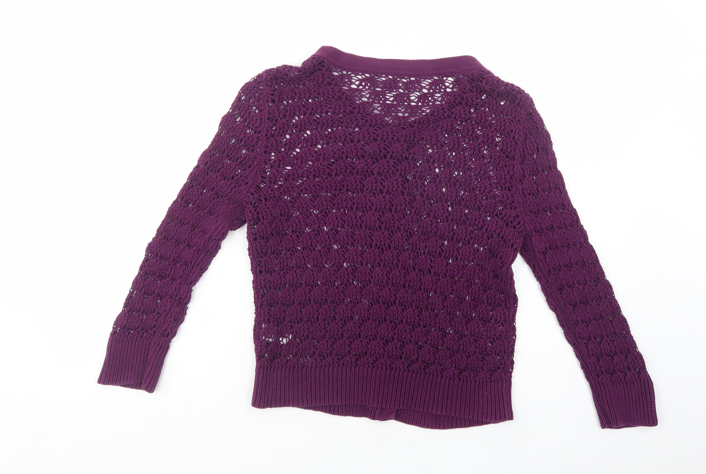 Old Navy Womens Purple Scoop Neck  Cotton Cardigan Jumper Size M