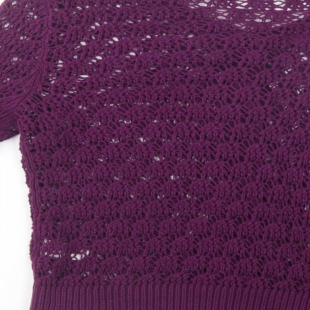 Old Navy Womens Purple Scoop Neck  Cotton Cardigan Jumper Size M
