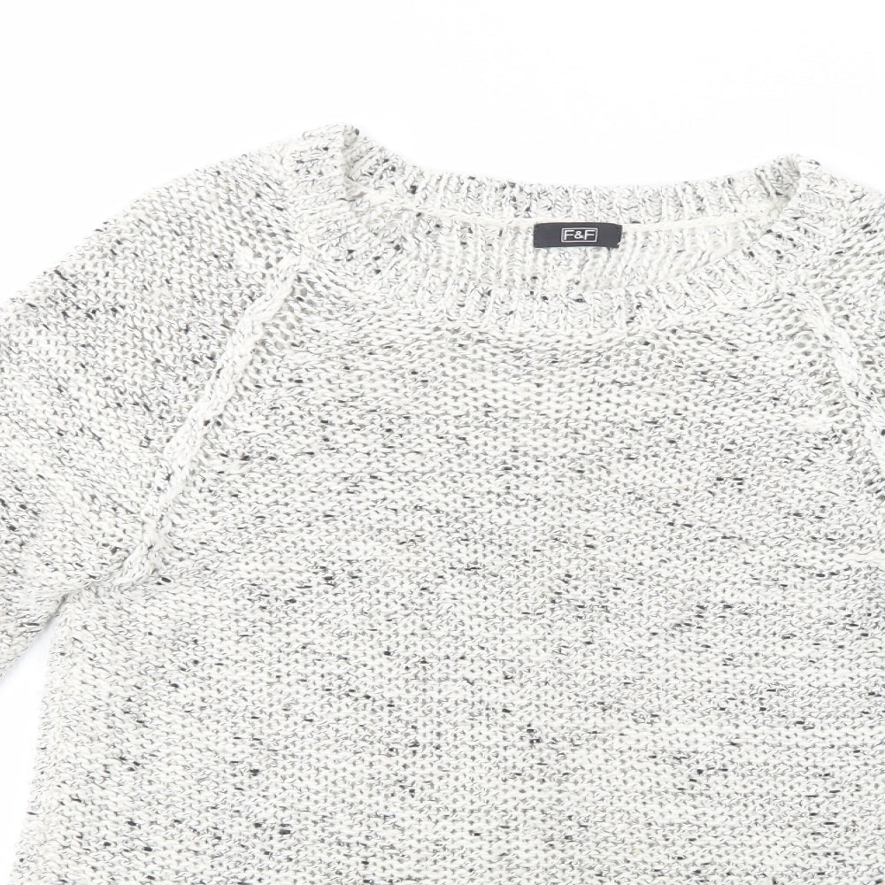 F&F Womens Grey Boat Neck  Acrylic Pullover Jumper Size 16